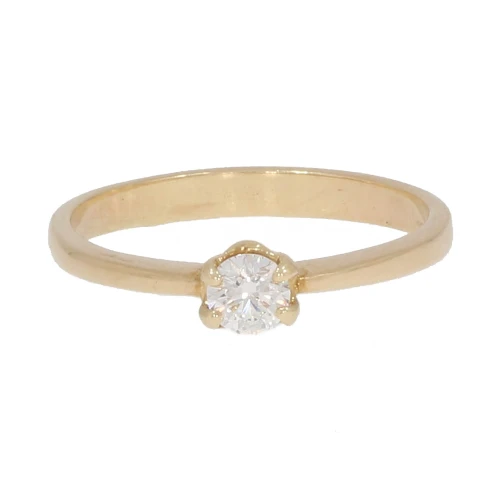 38419 Mały pierścionek z żółtego złota z diamentem