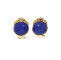 Kolczyki złote lapis lazuli i diamenty