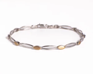 Bransoletka z żółtego i białego złota 19 cm