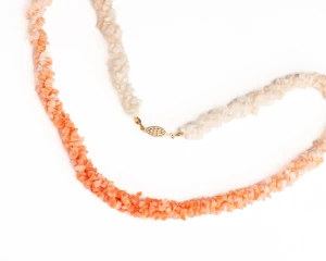 Różowe korale ombre naszyjnik 55 cm