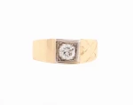 Sygnet z brylantem ok. 0,38 ct w złocie