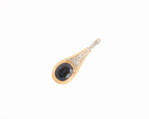 Zawieszka z szafirem ok. 1 ct i 2 brylantami