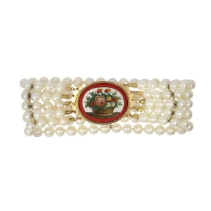 Perłowa bransoletka z mikromozaiką, XIX/XX wiek