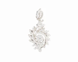 Zawieszka ze 128 diamentami ok. 1 ct w białym złocie