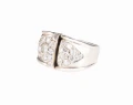 Pierścionek z 21 diamentami, ok. 1,40 ct w białym złocie