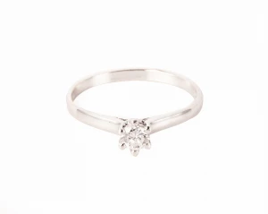 Pierścionek z diamentem ok. 0,25 ct w białym złocie