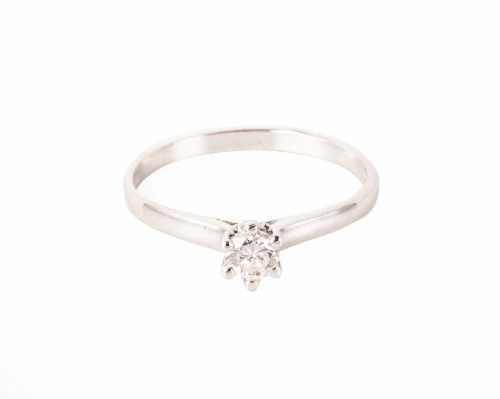 Pierścionek z diamentem ok. 0,25 ct w białym złocie
