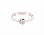Złoty pierścionek zaręczynowy z diamentem ok. 0,26 ct