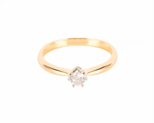 Zaręczynowy pierścionek z diamentem ok. 0,27 ct, złoto 585
