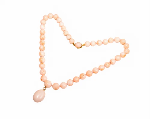 Naturalne korale, z zawieszką i diamentem, długość ok. 49 cm
