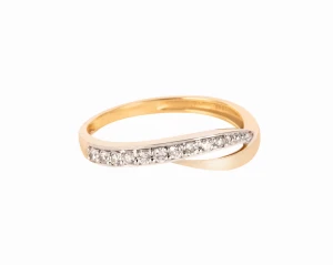 Pierścionek  z 10 diamentami ok. 0,14 ct