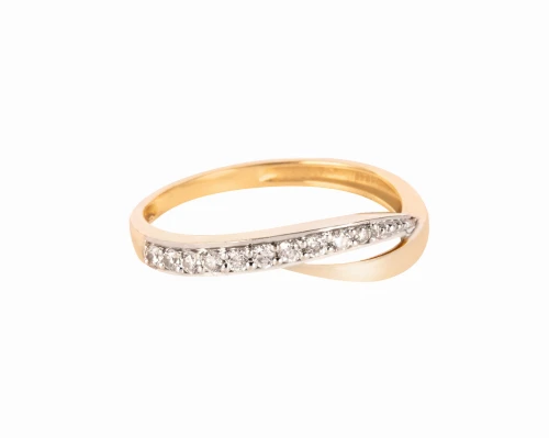 Pierścionek z 10 diamentami ok. 0,14 ct
