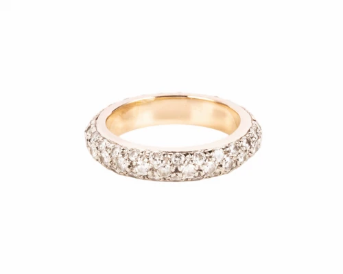 Złota obrączka wysadzana diamentami ok. 1,80 ct