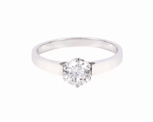 Pierścionek w białym złocie z diamentem ok. 0,62 ct