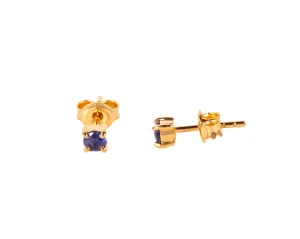 Delikatne kolczyki sztyfty z szafirami ok. 0,25 ct