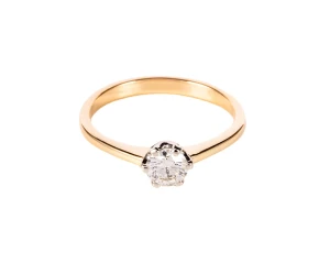 Pierścionek z diamentem ok. 0,16 ct, złoto 