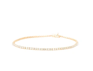 Bransoletka tenisowa z różowego złota, z diamentami ok. 2 ct